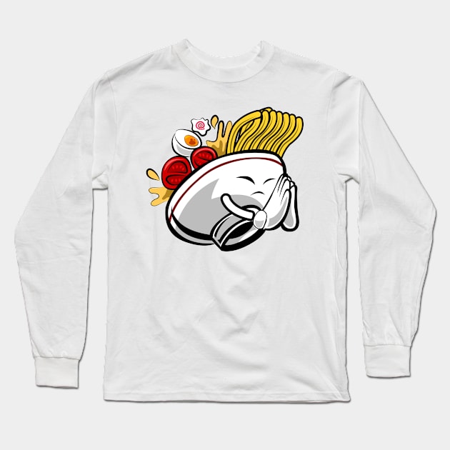 Ramen Cartoon Long Sleeve T-Shirt by bacreative4